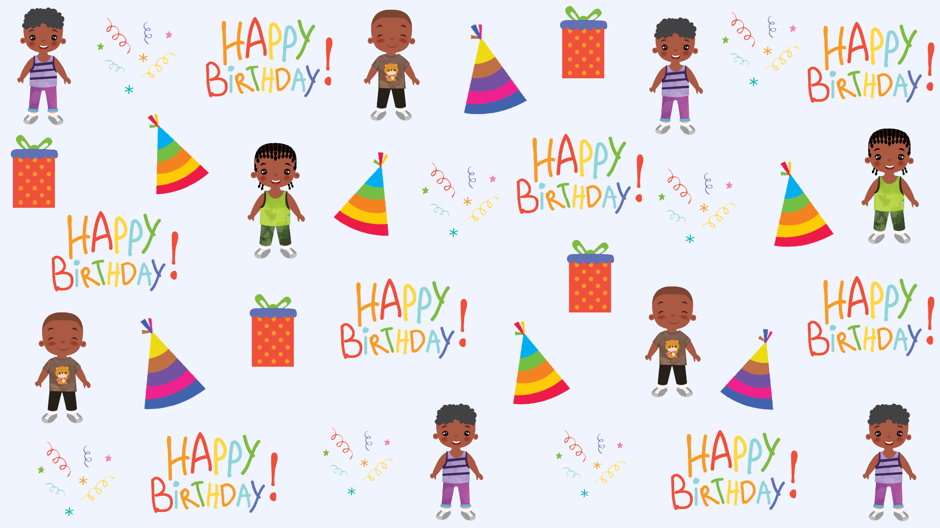 Childrens Wrapping Happy 1st Birthday Wrapping Paper Happy