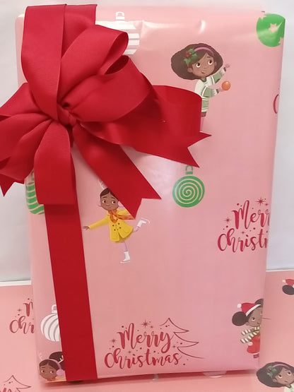 Merry Christmas Girl's gift wrapping paper